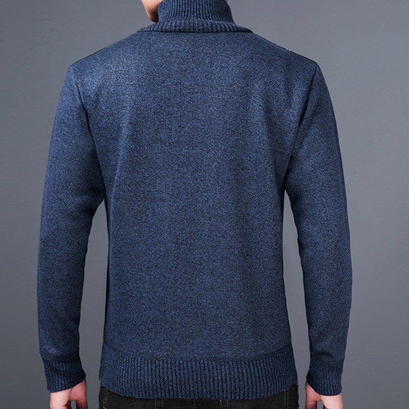 Liseaven herre tyk fleece sweater rullekrave vinter herre pullovere slim fit sweaters strik pull homme sweatere