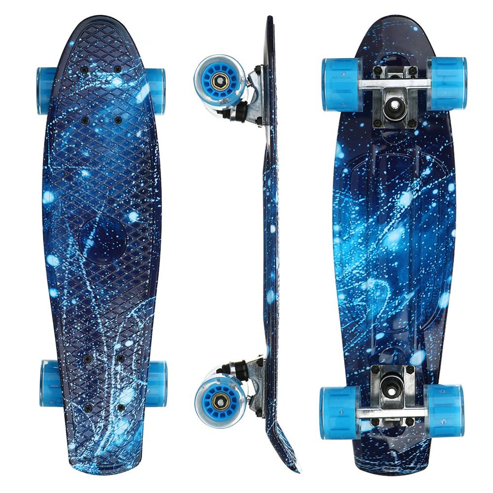 23" Complete Mini Cruiser Skateboard Penny Board Skate Board Sidewalk Road Sliding Single Kicktail Hard Plastic PU Wheels Girls: A18