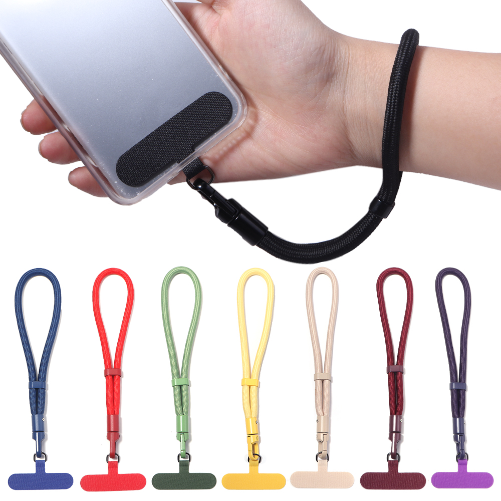 1pc/lot 20cm Adjustable Polyester Wrist Phone Lanyard Anti-Lost Wrist Strap With Detachable Patch Tab For Cell Phone Camera USB