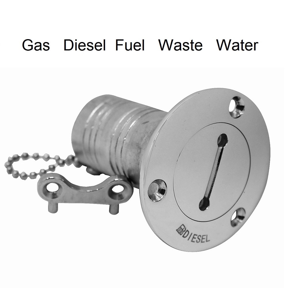 316 Stainless Steel Deck Filler Cap With Key GAS DIESEL FUEL WASTE WATER 38mm 50mm Mirror Polish Marine Hardware Deck Filler