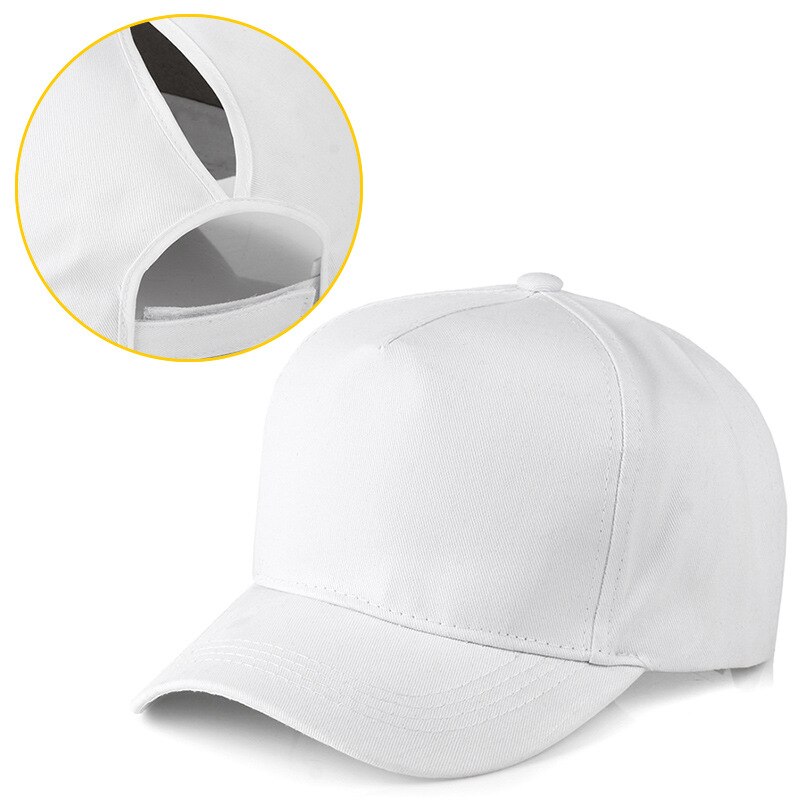 Berretto da Baseball a rete Casual estivo cappello da Baseball a coda di cavallo da donna Sport femminile cappellini Hip-Hop Snapback regolabili cappelli da sole: white 2