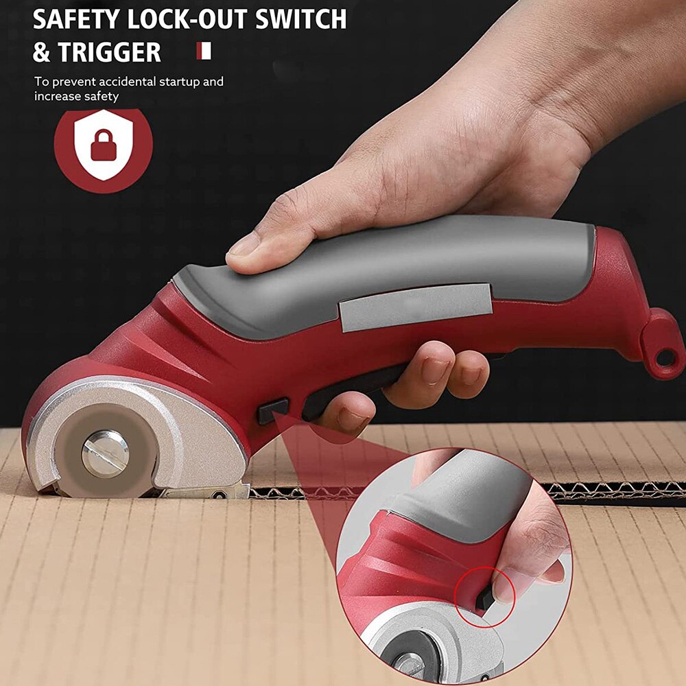 2000mAh Portable Cordless Electric Round Scissors Electric Scissors Shear Cloth Cutter Fabric Cutting Machine Kit Cutting Tool
