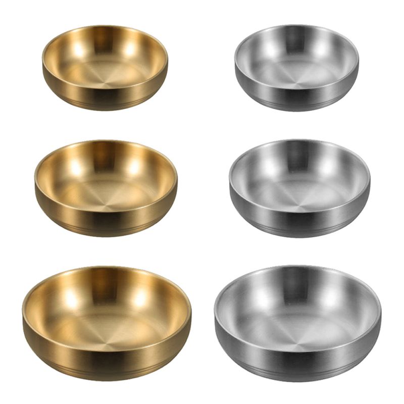 Double Layer Rice Bowls Stainless Steel Bowl Metal Ice Cream Soup Bowls Heat Insulated Mixing Bowl For Kitchen Flatware