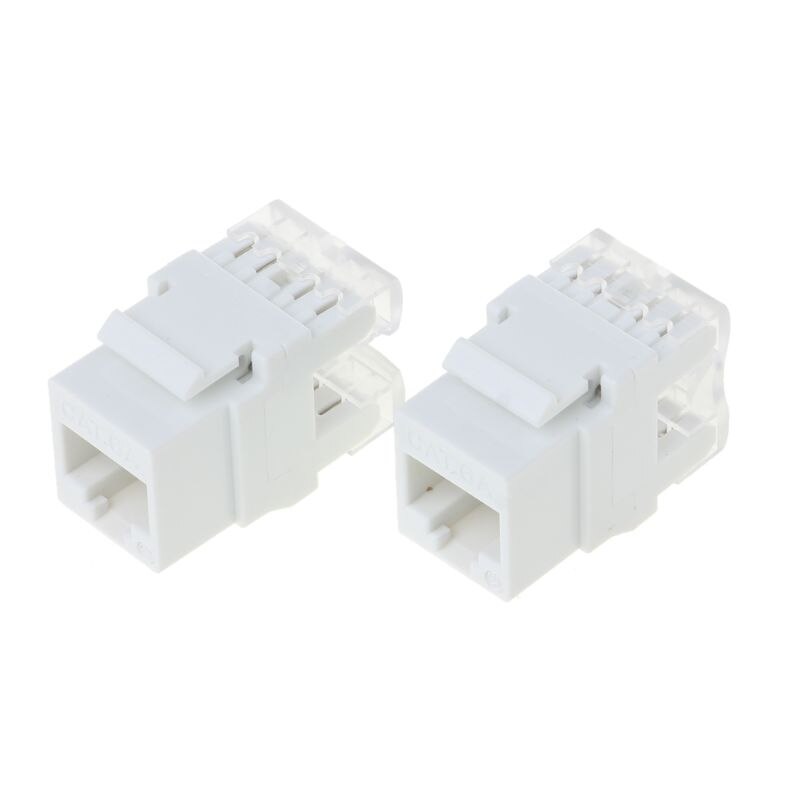 2Pcs UTP CAT6A Network Module Information Socket RJ45 Keystone Connector Cable Adapter Keystone Jack WXTA