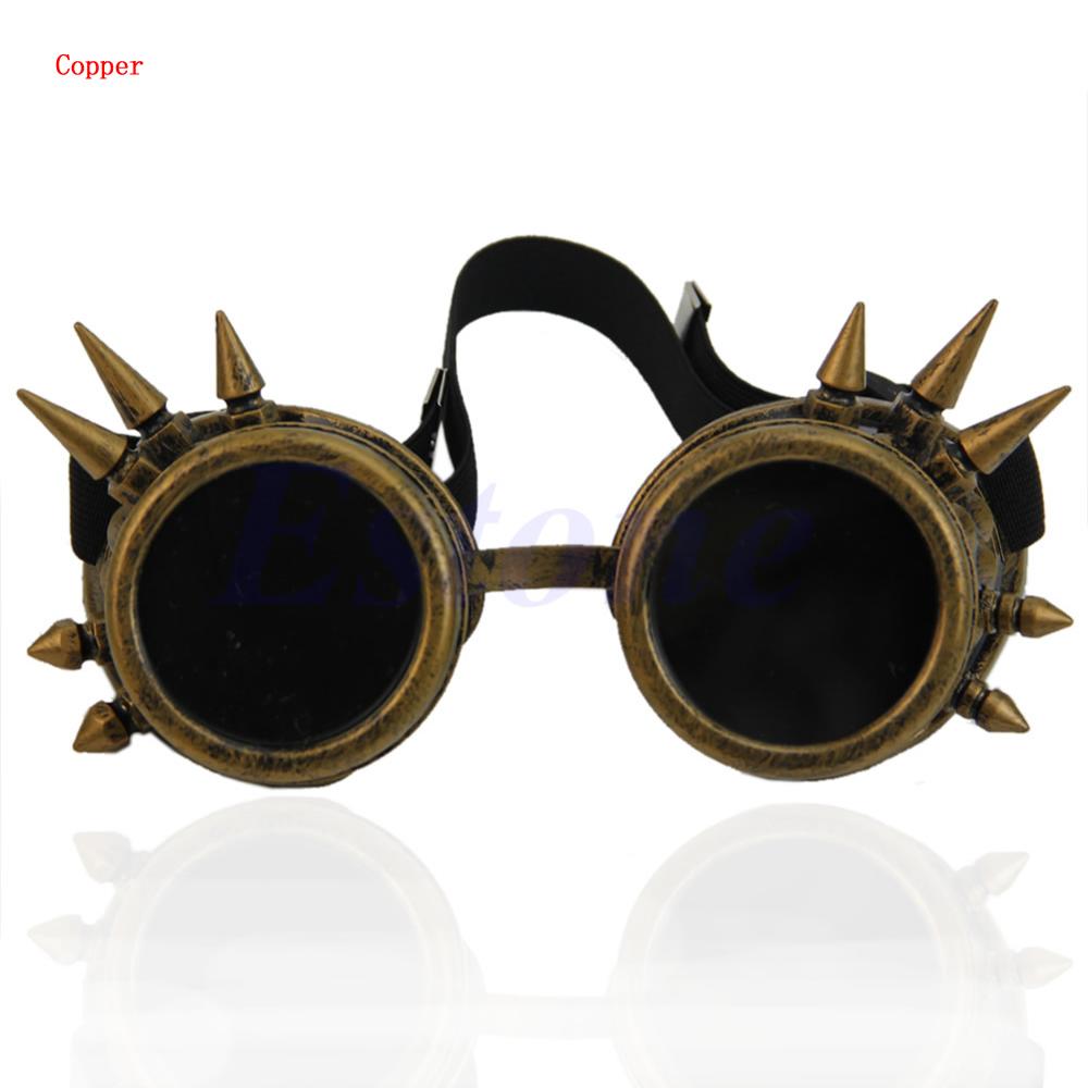 Welding Round Cyber Goggles Goth Rivet Steampunk Cosplay Antique Victorian Spike MAR21_15: Copper