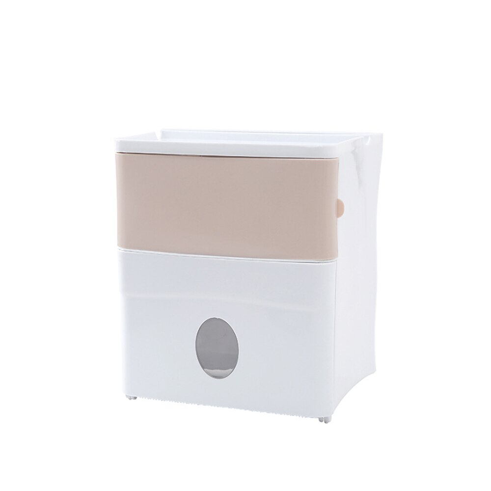 Tissue Container Bathroom Fresh Punch-Free Tissue Storage Box Simple Water-Resistant Toilet Paper Organizer: Pink