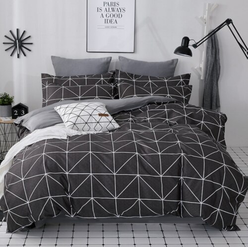 4pcs Flamingo Duvet Quilt Cover Pillowcases Bedding Set Single Double King Super: A / 15x200cm