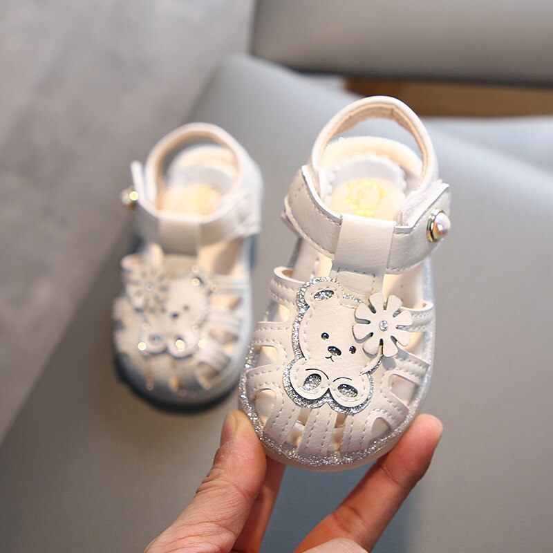 Children's Bear Sandals Summer Shoes Children's Princess Shoes Girls Soft Bottom Non-slip Sandals Girls Sweet Casual Shoes