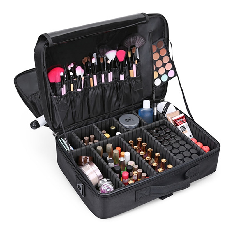 Organizador de maquillaje para manicura estuche para almacenamiento de cosméticos Bolso Mujer viaje de gran capacidad bolsa de almacenamiento maletas