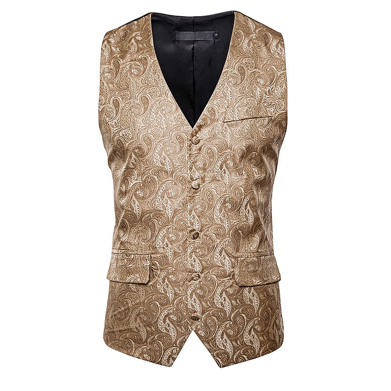 Mannen Pak Vest Brand Paisley Wasitcoat Mannen Slim Fit Vest Business Bruiloft Heren Vest Chalecos Para Hombre xxl