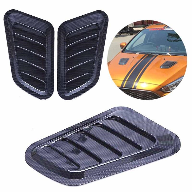 Car Air Flow Vent Intake Hood Scoop Stickers Auto Bonnet Cover Fender Sticker Black/ Carbon Fiber