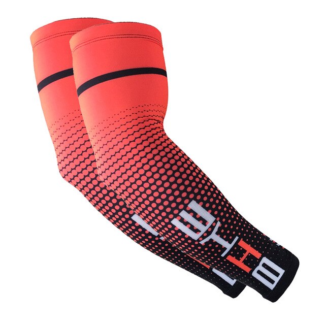 1Pair Arm Sleevs for Men and Women UV Sun Protection Cooling Sleeves to Arm for Cycling Running Basketball Driving Arm Warmers: Red / L