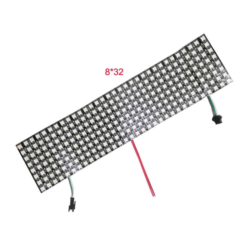 5V WS2812B LED Digital Flexible Individually Addressable Led Panel Light WS2812 8x8 16x16 8x32 Module Matrix Screen: 8x32