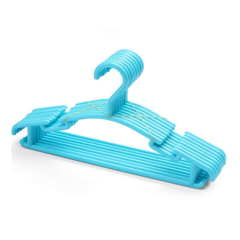 Cintres en plastique pour vêtements d'enfants, lot de 10 pièces, crochets pour pantalons, chaussettes, manteaux, HWC: blue