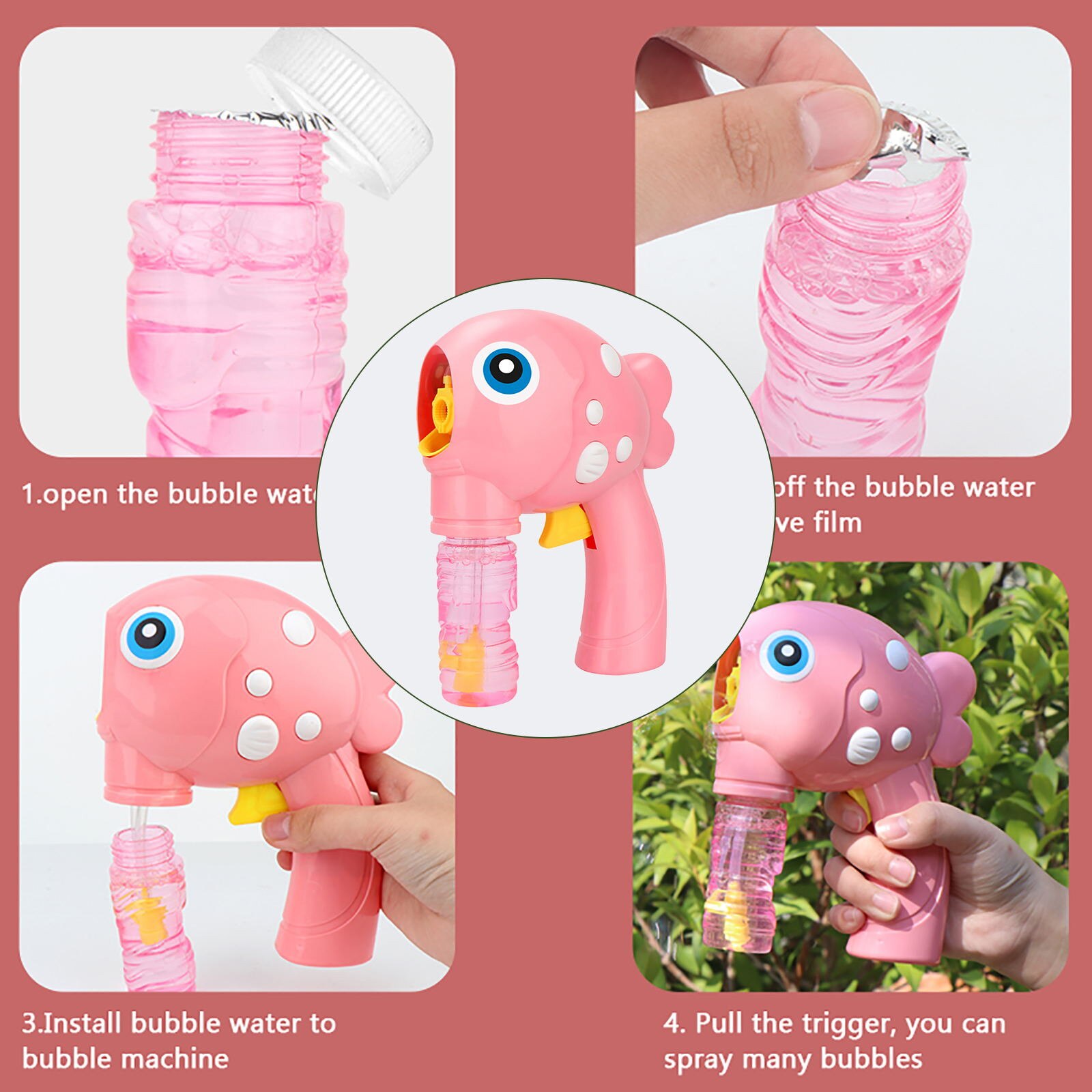 Zomer Cartoon Vis Zeepbellen Machines Inertiële Handleiding Bubble Blazen Machine 100Ml Funny Kids Jongens Meisjes Outdoor Speelgoed