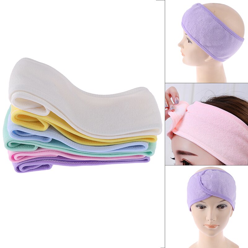 1 pièces coloré doux Salon SPA visage bandeau femmes réglable bandeau maquillage Toweling enveloppe cheveux bandeau cheveux accessoires