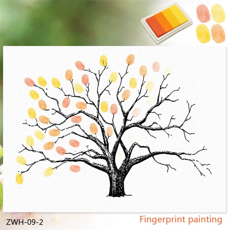 30*40cm Fingerprint Signature Guest Book for Wedding Party My First Holy Communion Sign Book Girls Boys Baptism No frame: YELLOW