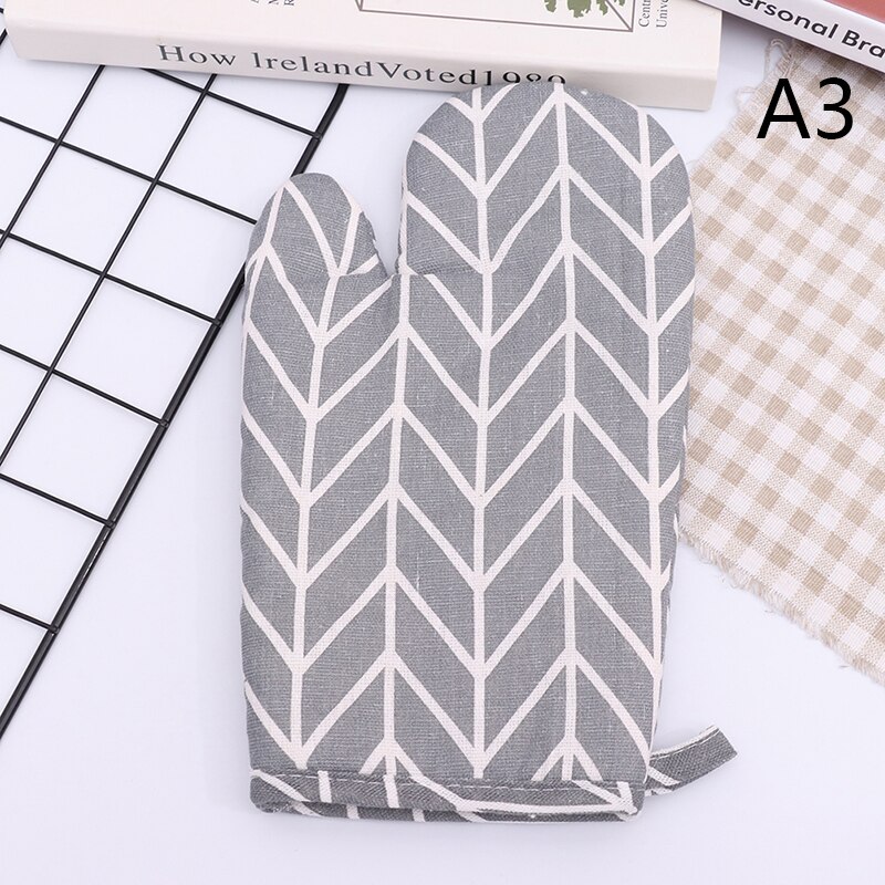 Gants de cuisine antidérapants en coton, à la , pour four à micro-ondes: A3