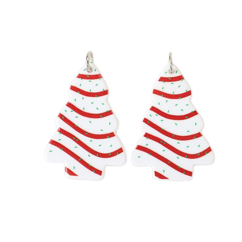 10 Stuks Kerst Bedels Creatieve Acryl Cake Skettelon Hanger Voor Ketting Sleutelhanger Diy Maken