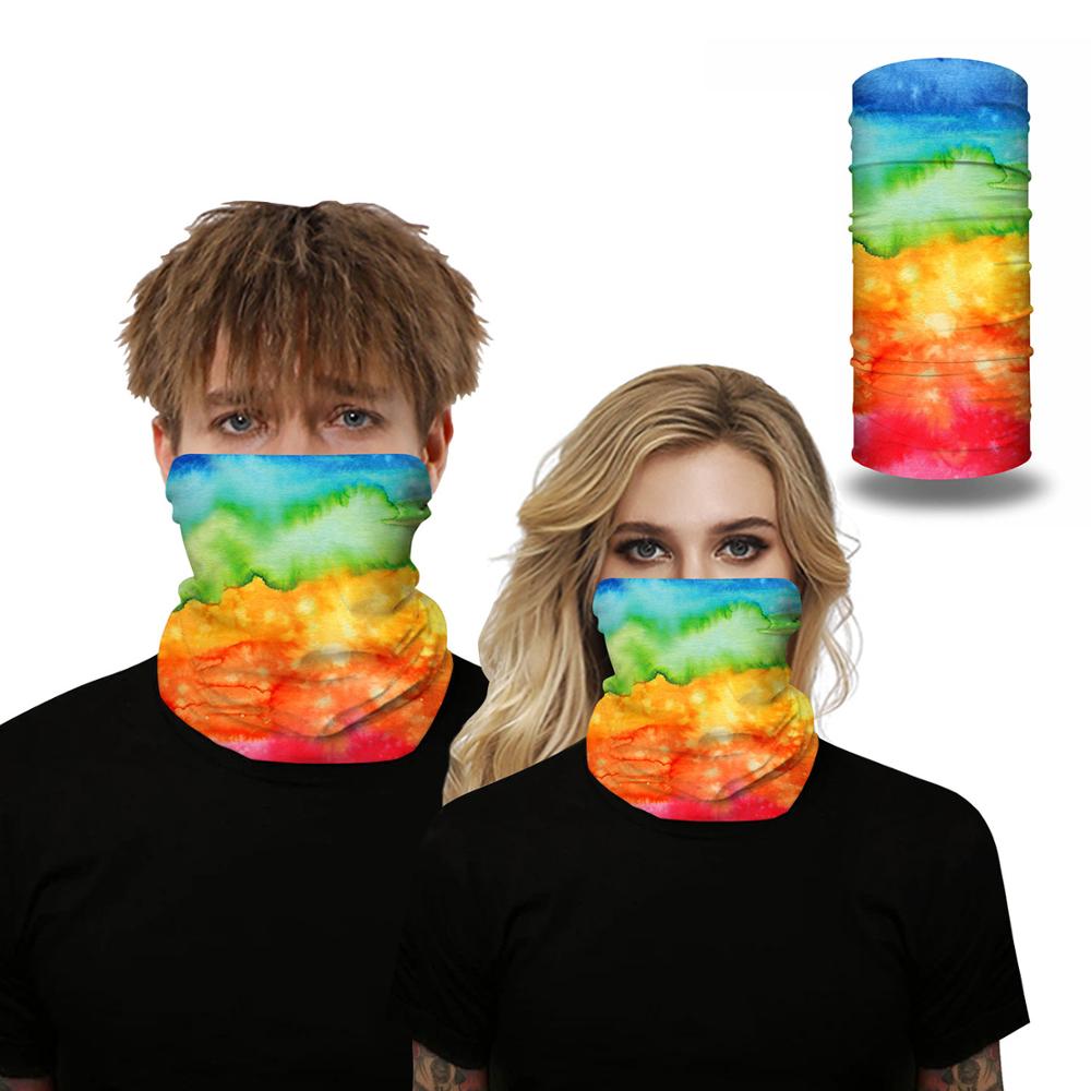 Tie-Dye Gradiënt Afdrukken Mannen En Vrouwen Beanie Hoofdband Hood Masker Hals Gaitere Sjaal Stof Vierkante cap Trend