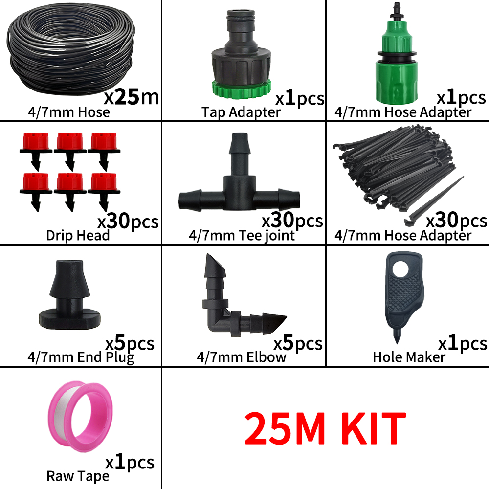 5m-60m dryppvanningssystemer plantevanningssett vanningssett justerbare dryppere for vanning mikrohagevanningssystem: Lilla