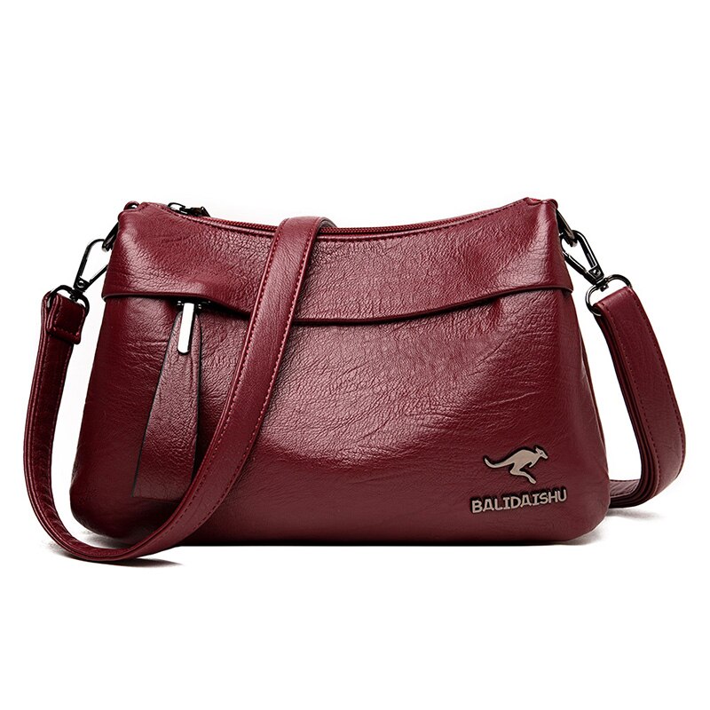 bandoleras de piel Casual bandolera Lisa bolsas para las mujeres de lujo bolsos de las mujeres bolsos de Sac principal: Burgundy