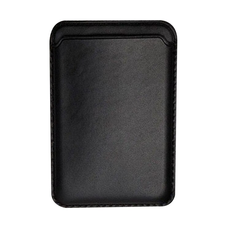 Card Bag Leather Magnetic Card Holder For iPhone 12 Back Wallet Case Card Pocket Holder for iPhone 12 Pro Max Mini Case: Black