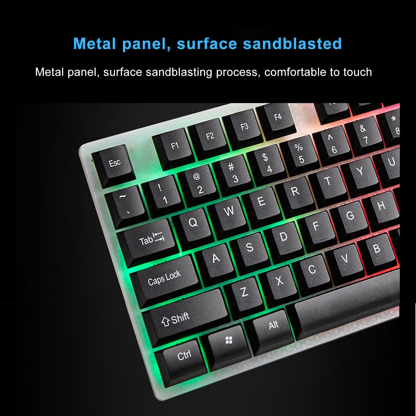 Wired Rainbow Backlit USB Game Keyboard and Mouse Kit for Windows XP/ 7/8/10/OSX system game keyboard and mouse
