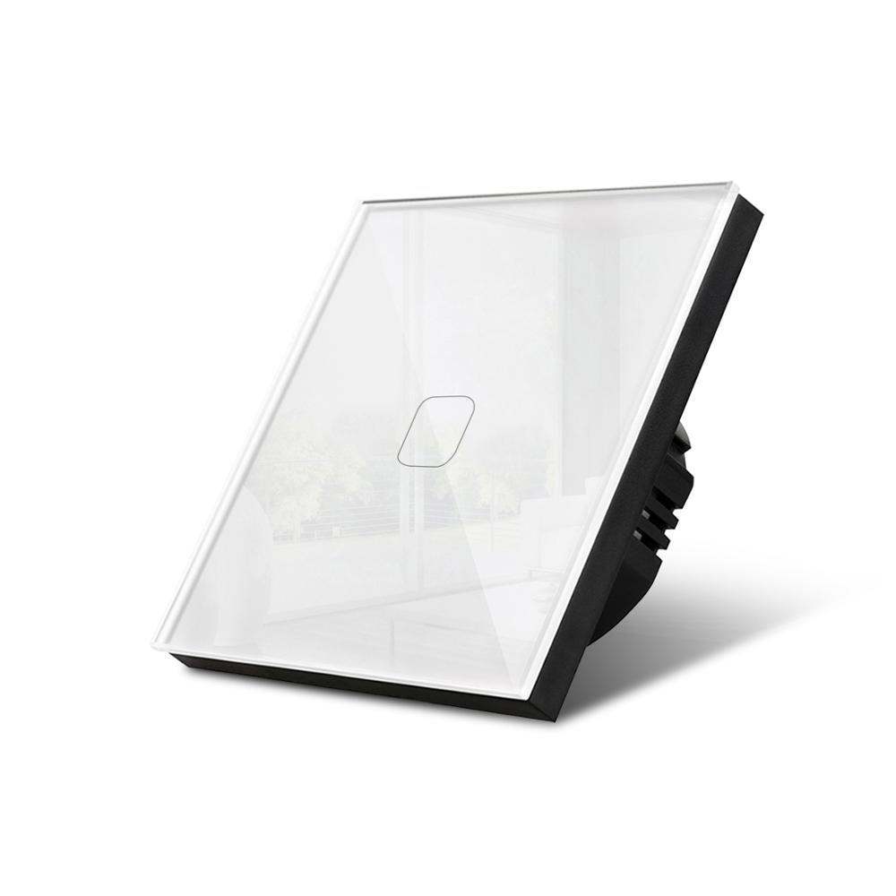 Sensor de pantalla táctil AIMENGTE de 220V Interruptor de luz LED 1/2/3 entradas, Interruptor táctil de pared de vidrio, módulo de Panel de Control empotrado