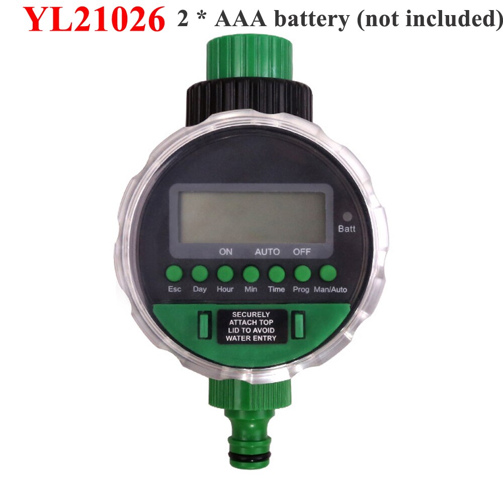 Digital Water Timer Electronic Solenoid Valve Irrigation Controller with Rain Delay for Auto/Manual Garden Watering Water Timer: YL21026