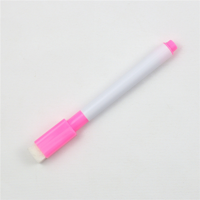 24 pcs erasable white board pen color marker for children and student 8-color blackboard pen color with brush teaching: Pink