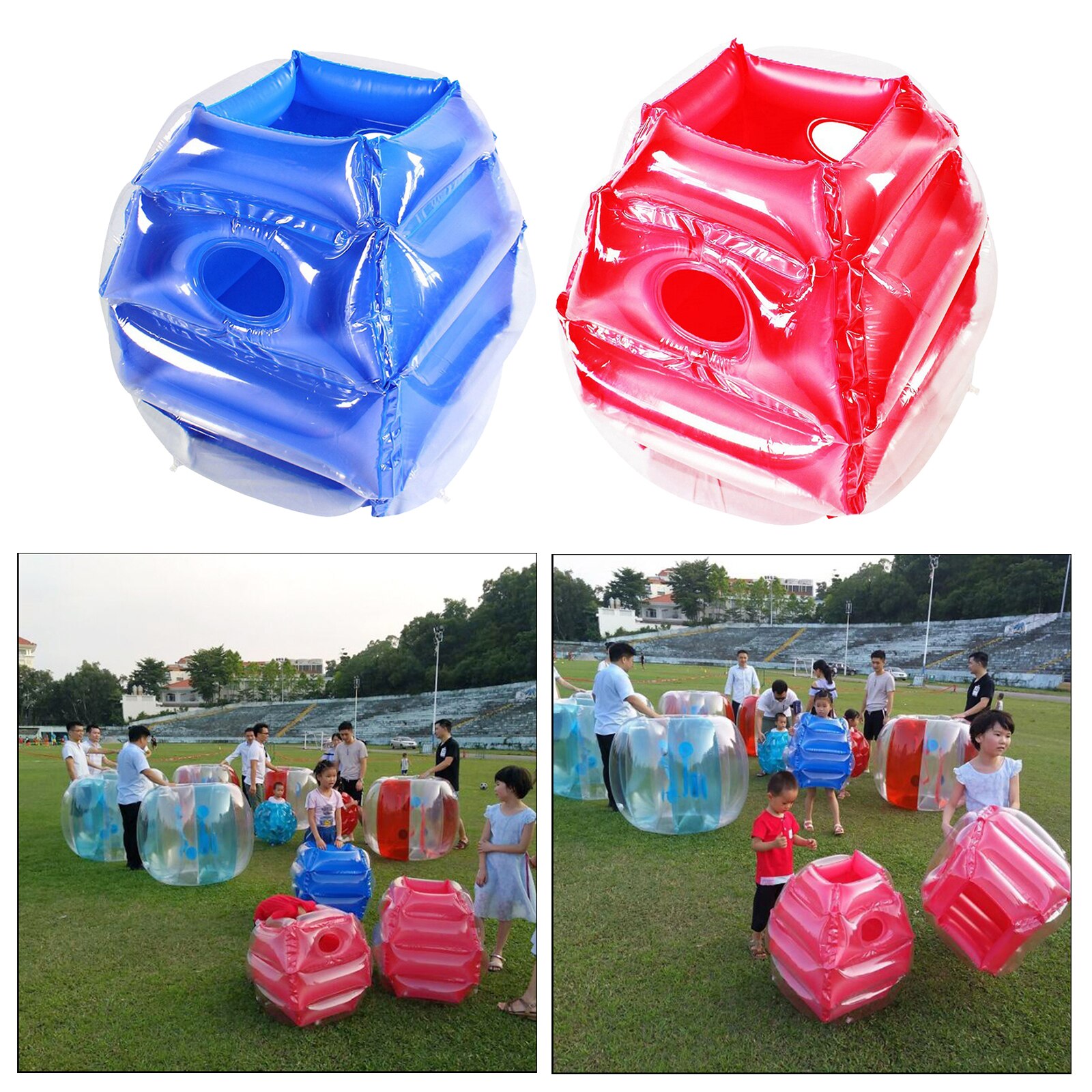 Inflatable Bumper Balls, 23.6inch Bumper Ball Bubble Soccer Knocker for Kids Outdoor Backyard Games Play