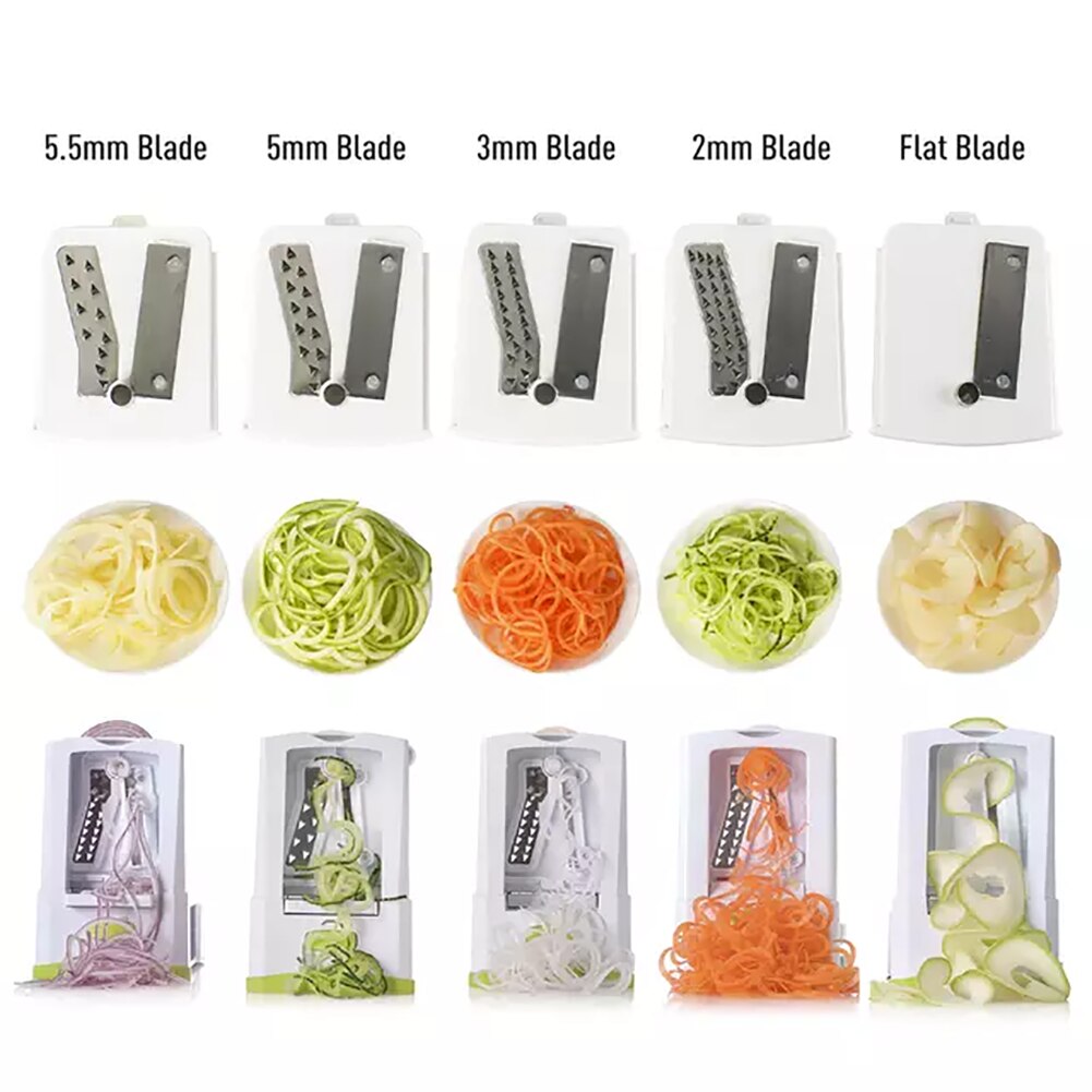 Vegetable Spiralizer Carrot Cutter Hand Held 5 Blade Spiral Slicer Noodle Pasta Maker Kitchen Accessories