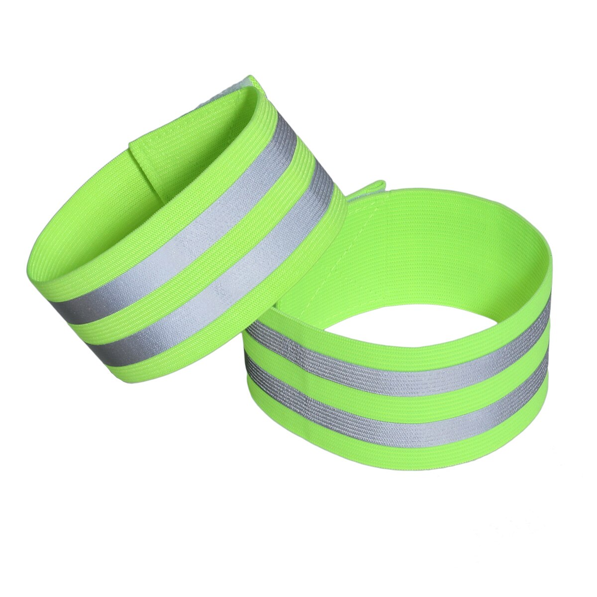 Banda elástica reflectante de alta visibilidad y seguridad, brazalete, accesorios deportivos para trotar, ciclismo y caminar, un par: Green