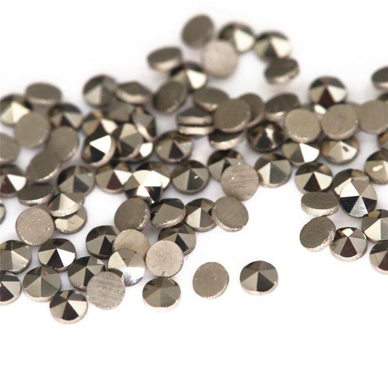 50 unids/lote 1,0mm-2,0mm corte redondo parte posterior plana piedra de marcasita Natural suelta para gemas de joyería DIY