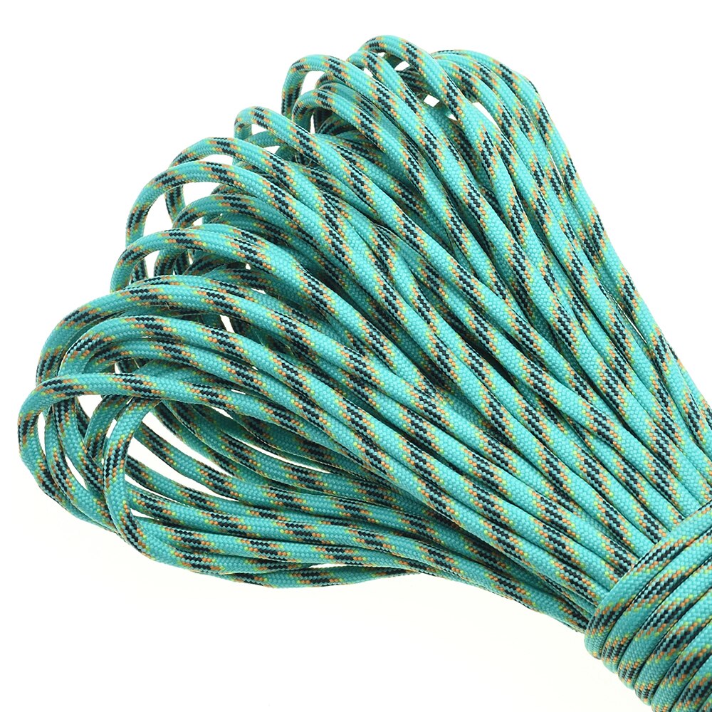 1 Stück 100ft 550 Paracord Fallschirm schnur Schlüsselband Mil spez Typ III 7 Strang Kern zum Klettern Camping Schnallen Armbinde: Durcheinander
