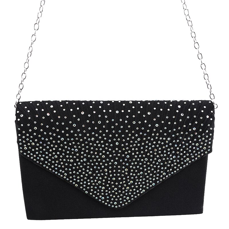 Female Diamond Satin Handbag Ladies Envelope Shoulder Dinner Bag Clutch Party Bags Evening