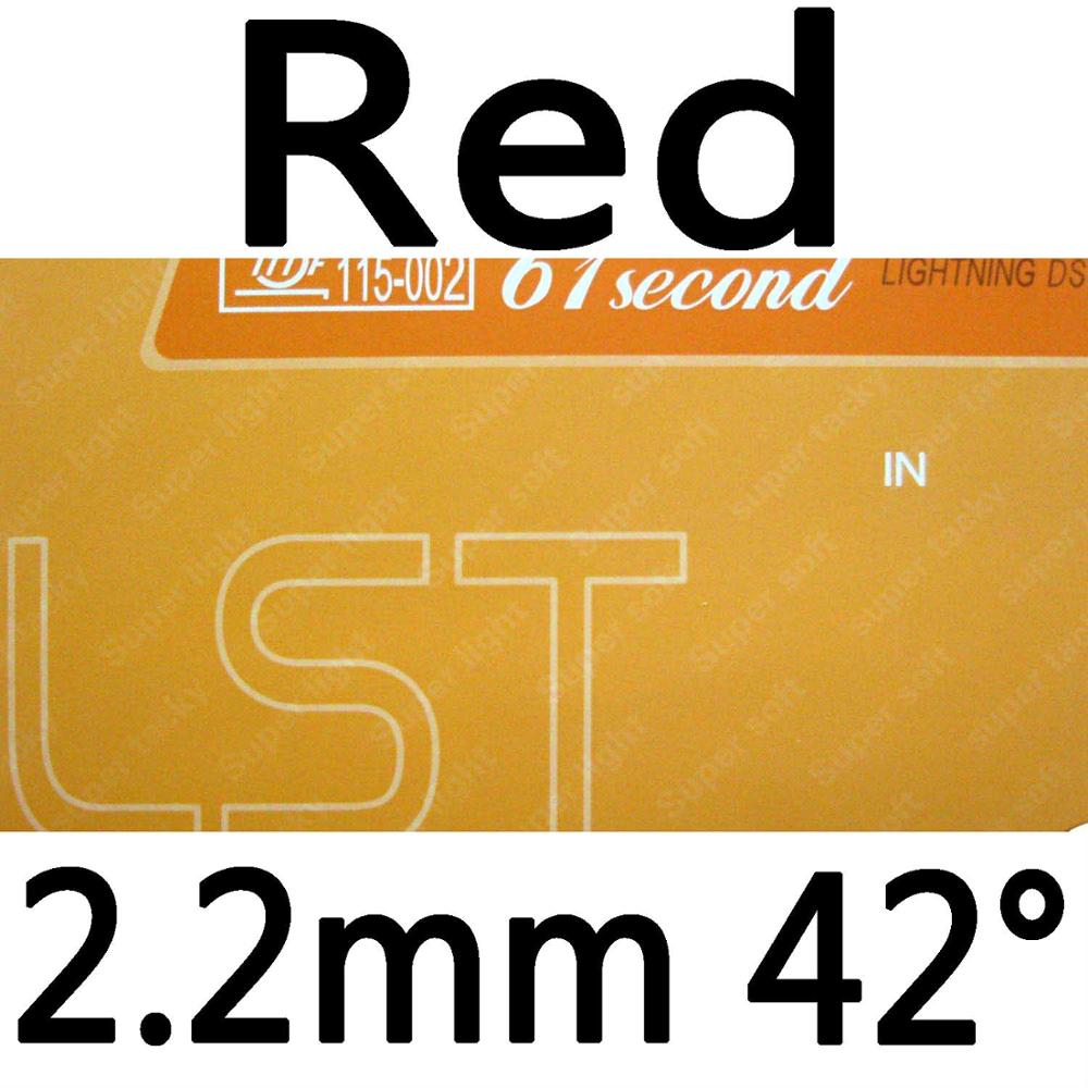 61second Lightning DS LST Super tacky pimples in Table Tennis Rubber With Sponge: red 2.2mm H42