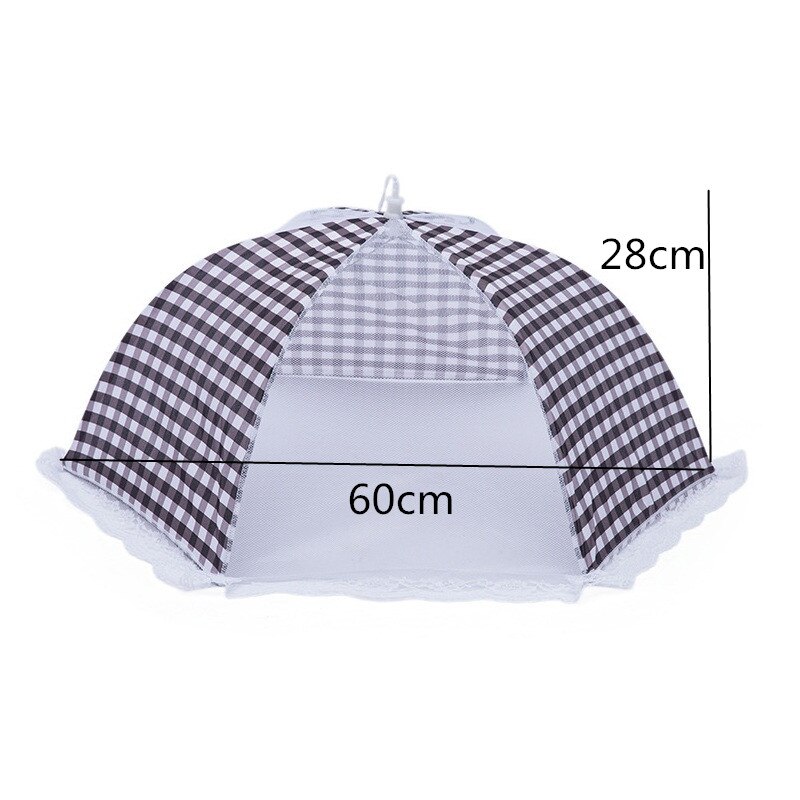 Gevouwen Voedsel Deksel Paraplu Stijl Mesh Polyester Voedsel Covers Keuken Accessoires Organisator Keuken Koken: black 60x28cm