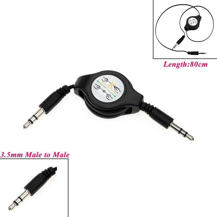 3.5Mm Intrekbare Hulpkabel Snoer Auto Audio Kabel Voor Mobiele Computer Audiokabel Voor Auto Mp3 Laptop Pc