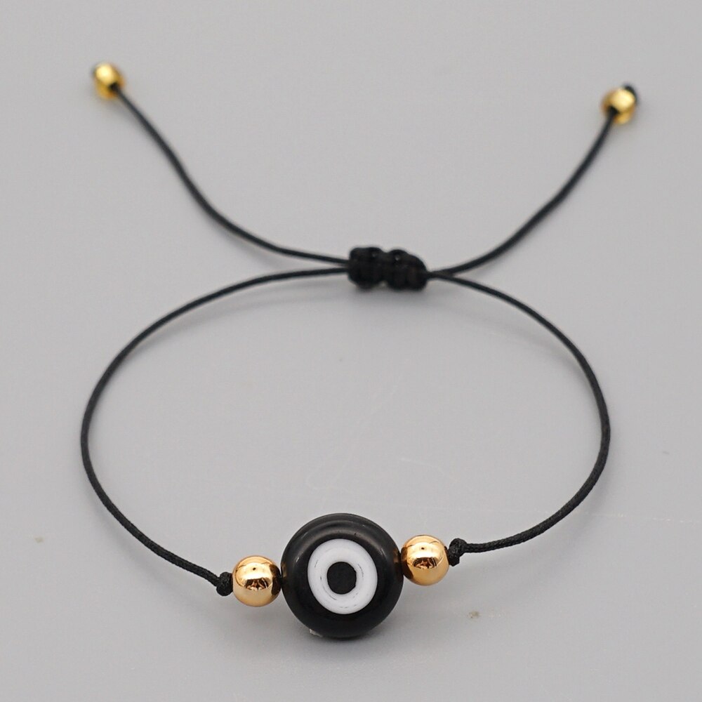 Go2Boho-Pulsera de ojo malvado turco para Mujer, brazaletes de cuerda simples, joyería de hecha a mano,: WX20072302B