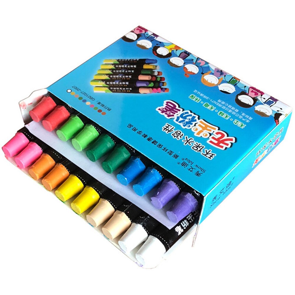 20Pcs Water Soluble Dust Free Chalk Color Environmental Safety Teacher Children Blackboard Doodle Mark Office Teaching Stationer