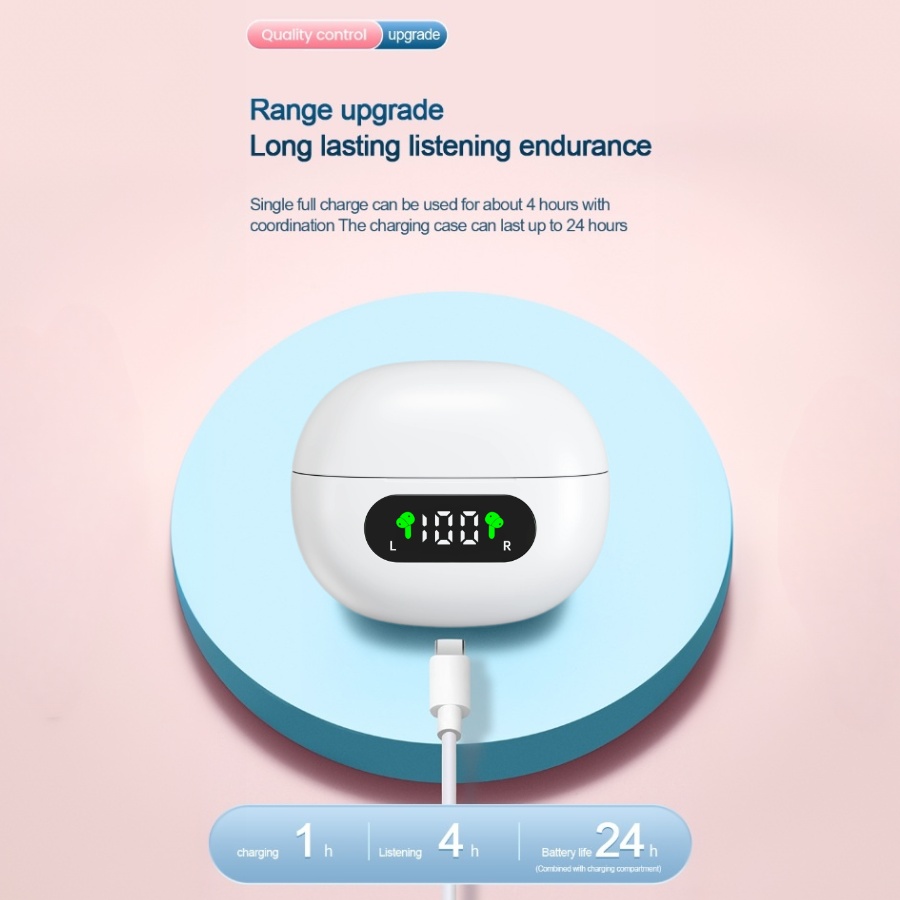 Auricolari wireless, auricolari in-ear tws touch control con display led, ideali per sport, musica e giochi, compatibili