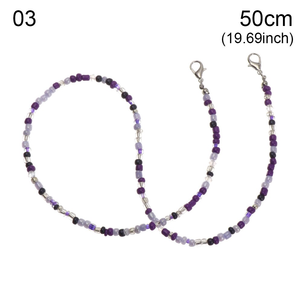 Telefoonkoorden met kralen van acryl, gezichtsmasker, anti-verliesketting, brillenkoord, nekkoordhouder, antislipaccessoires: 50 cm kleuren 3