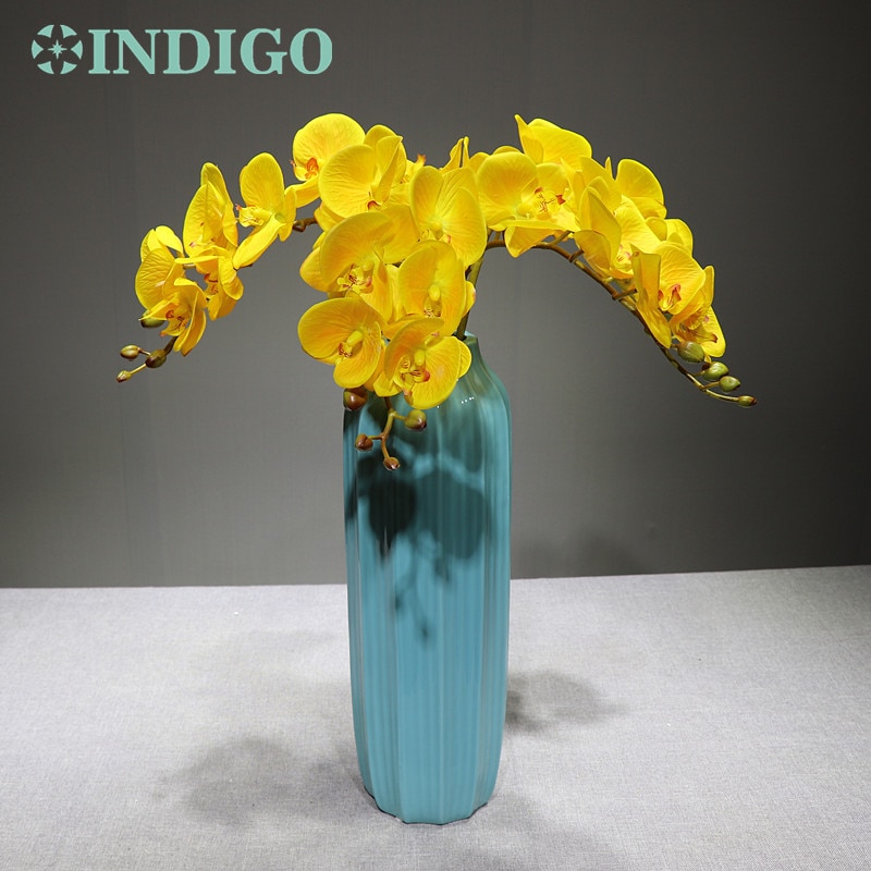 INDIGO - 3D Printing Petals Phalaenopsis White Orchids (7 Flowers/Stem) Real Touch Wedding Flower Floral Party