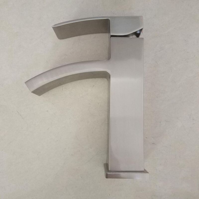 Waterval badkamer aanrechtblad kranen bad wastafel mengkraan mono messing kraan, zwart, laag
