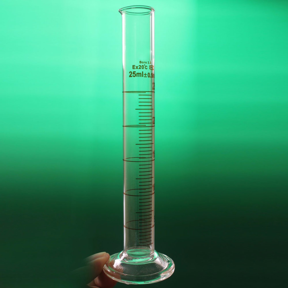 A Grade Laboratory 25ml Measuring cylinder with Scale High borosilicate 3.3 Glass Measuring Cup Lab Supplies
