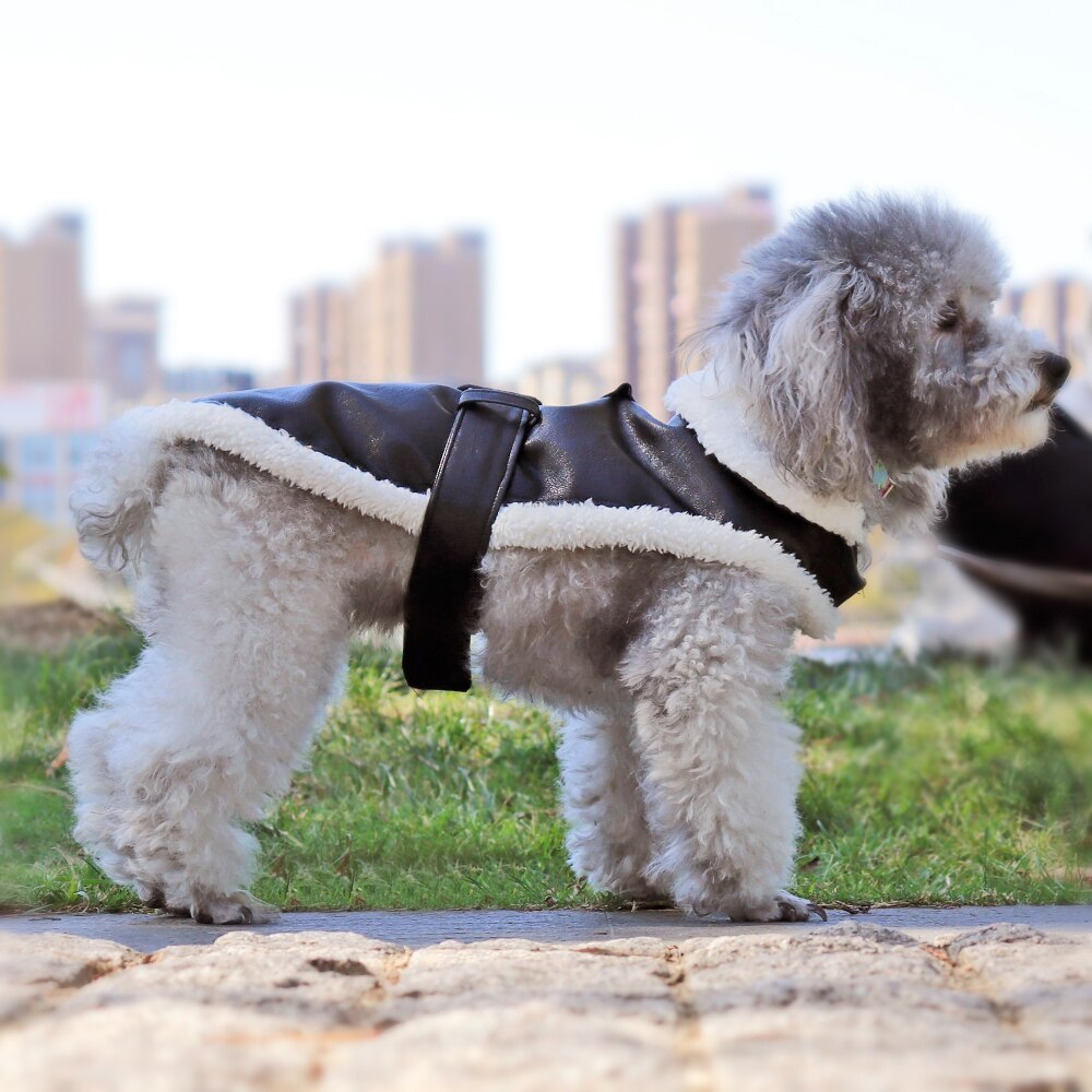 Pet Dog Clothes Winter Warm Dogs Jacket Waterproof Puppy Leather Coat Pets Clothing For Chihuahua French Bulldog Ropa Para Perro