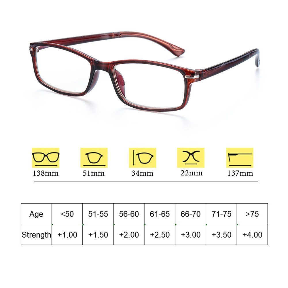 Blue Light Blocking Presbyopic Glasses Men Women TR90 Reading Glasses Flexible Lightweight Computer Eyewear Vision Care
