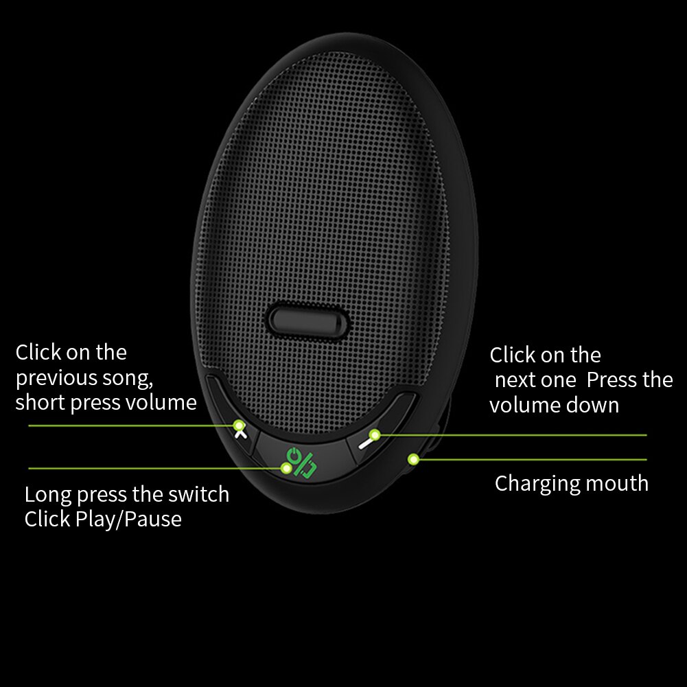 BT-100 Compact ABS Smart Bluetooth 5.0 Memory Connection Car Handsfree Speaker